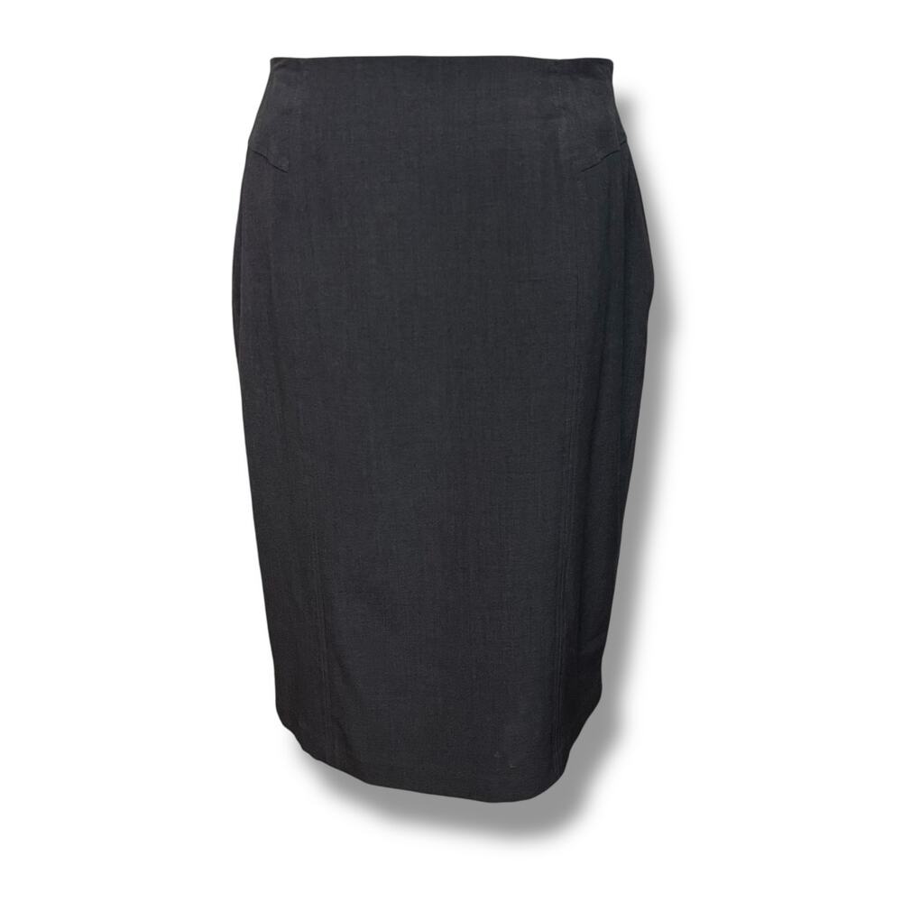 Kim Rogers Gray Pencil Skirt with Back Slit and Side Zipper Size 8